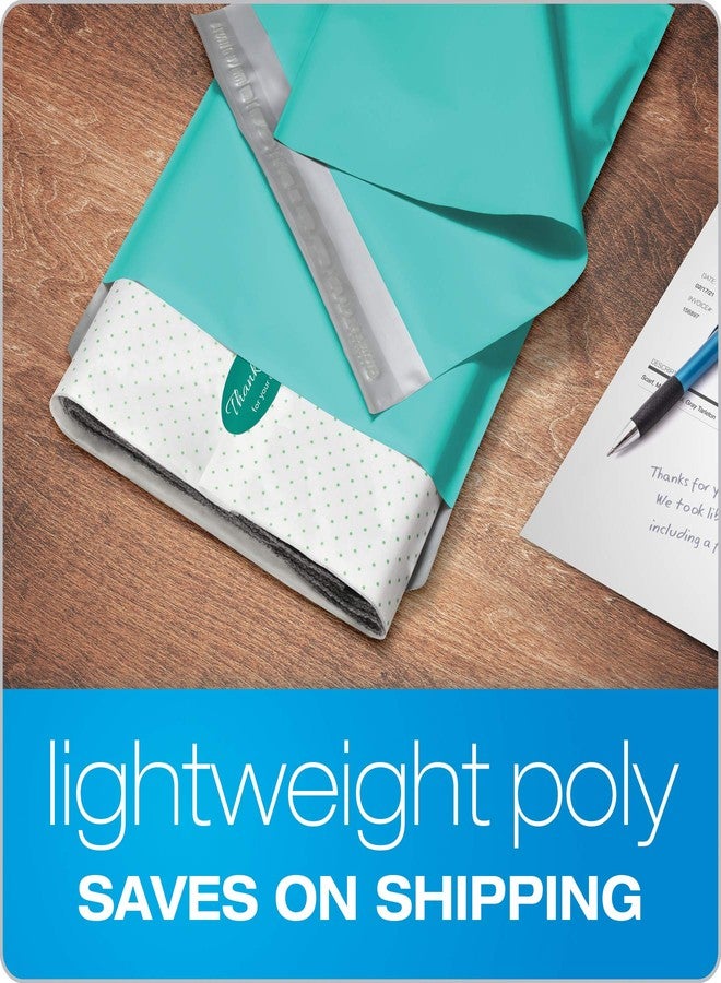Quality Park Large Poly Mailers, 10 x 13 Lightweight Shipping Envelopes, Redi-Strip Peel Off Closure, Box of 100, Teal (QUA85765) - Image 4
