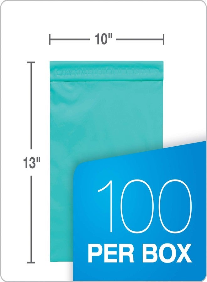 Quality Park Large Poly Mailers, 10 x 13 Lightweight Shipping Envelopes, Redi-Strip Peel Off Closure, Box of 100, Teal (QUA85765) - Image 3