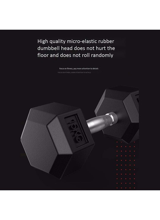 Generic Miracle Fitness Dumbbell Set Barbell 2-Piece Hex Rubber Dumbbell Solid Iron Hex Dumbbell Gym/Family Barbell Disk Body Workout 5Kg, 10Kg, 15Kg, 20Kg Household Dumbbells (Size : 5Kg)  - Image 4
