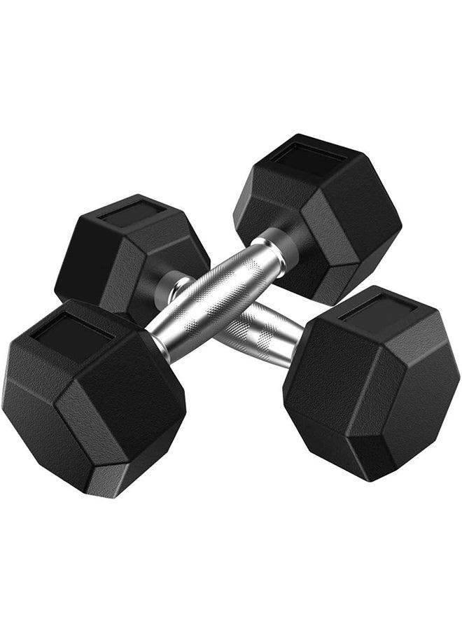 Generic Miracle Fitness Dumbbell Set Barbell 2-Piece Hex Rubber Dumbbell Solid Iron Hex Dumbbell Gym/Family Barbell Disk Body Workout 5Kg, 10Kg, 15Kg, 20Kg Household Dumbbells (Size : 5Kg)  - Image 1