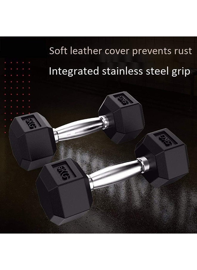 Generic Miracle Fitness Dumbbell Set Barbell 2-Piece Hex Rubber Dumbbell Solid Iron Hex Dumbbell Gym/Family Barbell Disk Body Workout 5Kg, 10Kg, 15Kg, 20Kg Household Dumbbells (Size : 5Kg)  - Image 5