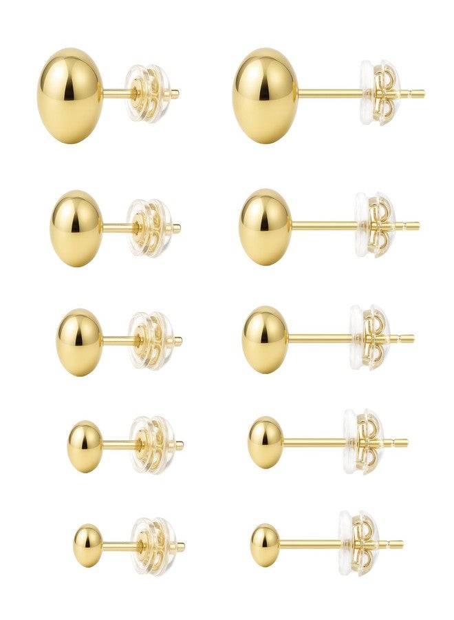 Obertis Sterling Silver Earrings for Women: Hypoallergenic 925 Sterling Silver Round Ball Stud Earrings for Women Multiple Piercing 5 Pairs Tiny Stud Earrings 2mm 3mm 4mm 5mm 6mm, 2mm 3mm 4mm 5mm 6mm - Image 1