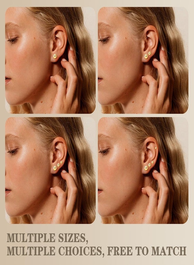 Obertis Sterling Silver Earrings for Women: Hypoallergenic 925 Sterling Silver Round Ball Stud Earrings for Women Multiple Piercing 5 Pairs Tiny Stud Earrings 2mm 3mm 4mm 5mm 6mm, 2mm 3mm 4mm 5mm 6mm - Image 4
