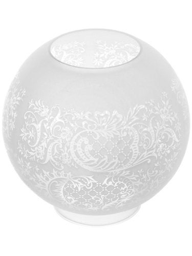 B&P Lamp® 8" Ball Style Gas Shade With Etched And Clear Filigree Design - Image 4
