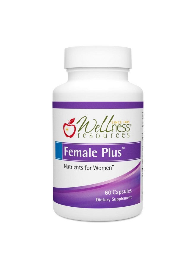 Wellness Resources Female Plus for Healthy Estrogen Metabolism, Menstrual Rhythm Support, Energy and Mood - Chaste Berry, I3C, DIM, Calcium-D-Glucarate, B6, Myo-Inositol, Sulforaphane (60 Capsules) - Image 1