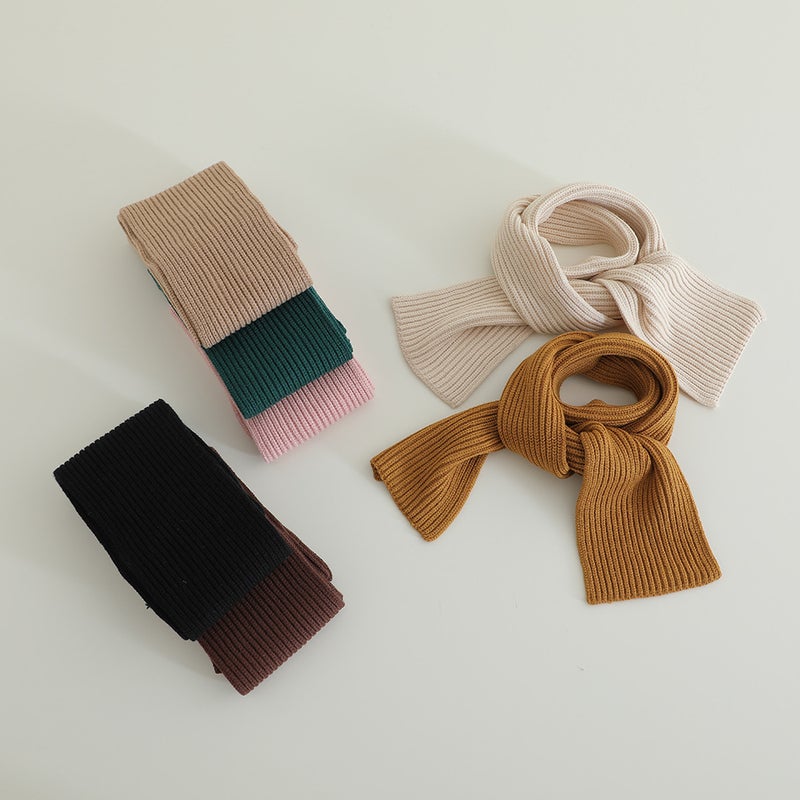Ins South Korea Simple Joker ~ Children'S Scarf Boy Solid Color Knitted Scarf Baby Warm Fashion - Image 5