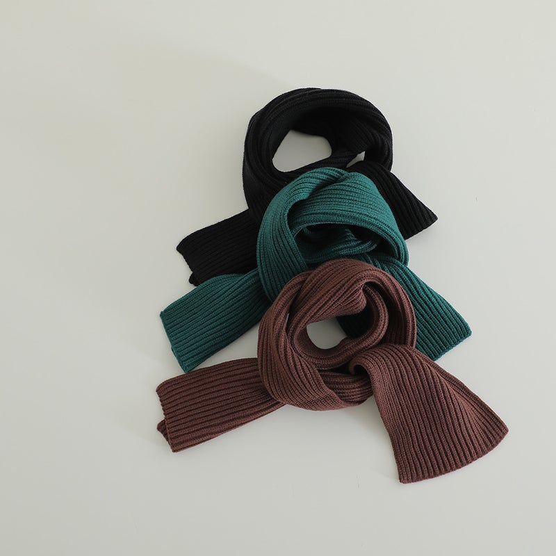 Ins South Korea Simple Joker ~ Children'S Scarf Boy Solid Color Knitted Scarf Baby Warm Fashion - Image 4