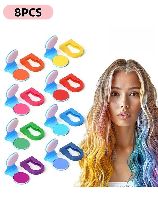 طباشير شعر مؤقت قابل للغسل بثمانية ألوان، مناسب للفتيات والأطفال والكبار، لصبغ الشعر وتزيينه، وللمناسبات الرياضية، وأعياد الميلاد، والحفلات التنكرية، والمهرجانات، وحفلات تصفيف الشعر، وغيرها. - Image 1