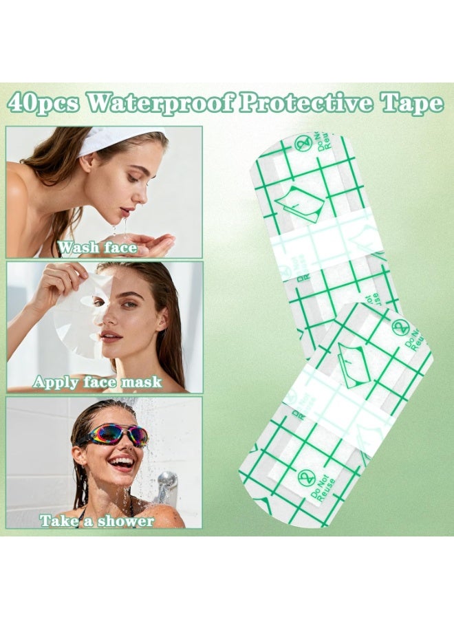 2-Box Eyebrow Covers, Plastic Eye Shield for Eyebrows, Waterproof Eyebrow Cover for Shower, Tattoo Protection Aftercare, Tattoo Protection Film(1.41x3.22) - Image 3