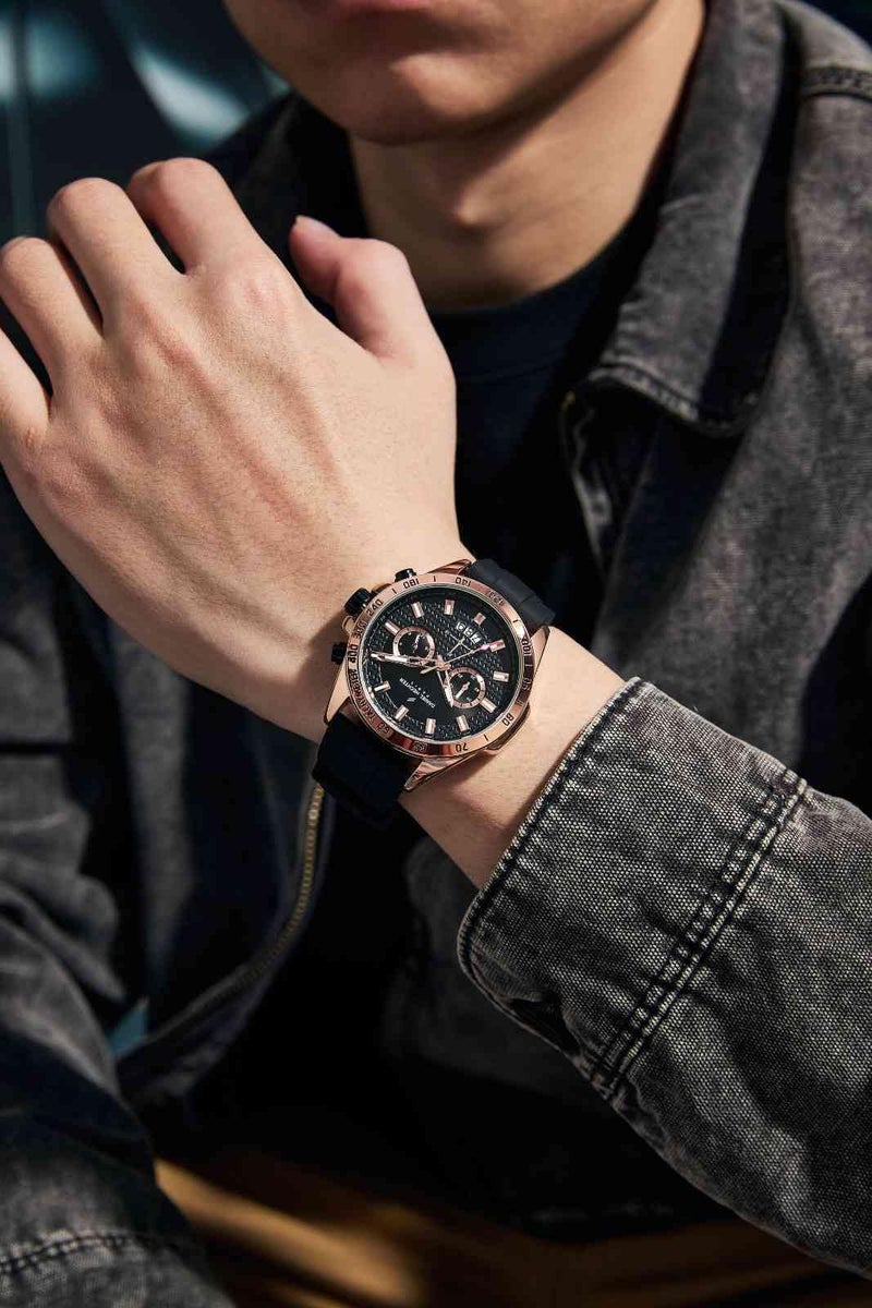 Daniel Hechter Analogue Rose Gold Dial Men's Watch-DHM1010-01 - Image 2