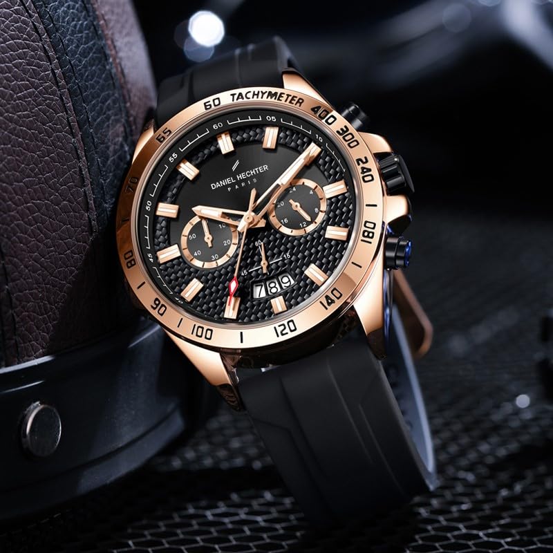 Daniel Hechter Analogue Rose Gold Dial Men's Watch-DHM1010-01 - Image 4