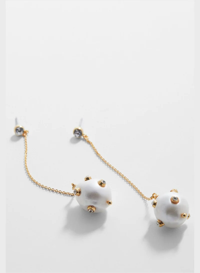MANGO Gloria Drop Earrings