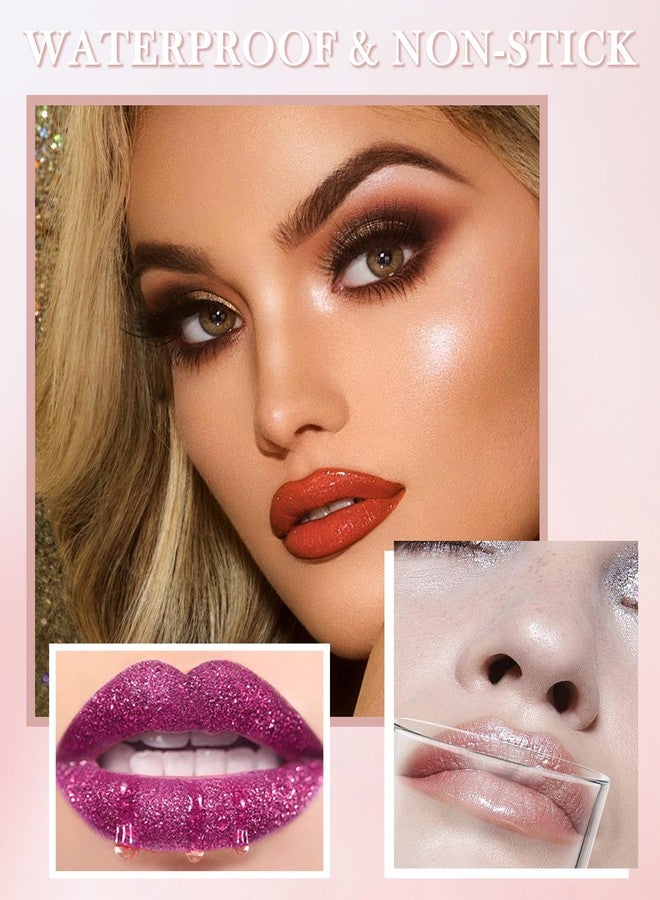 LYSdefeu Glitter Matte Lipstick,Long Lasting Waterproof Shine Lip Gloss,Diamond Metallic Sparkling High Pigment Non-Stick Lip stain Tint,Full-Coverage Lip Balm Lip Makeup,Mother's Day Gift for Women Girl-04 - Image 4