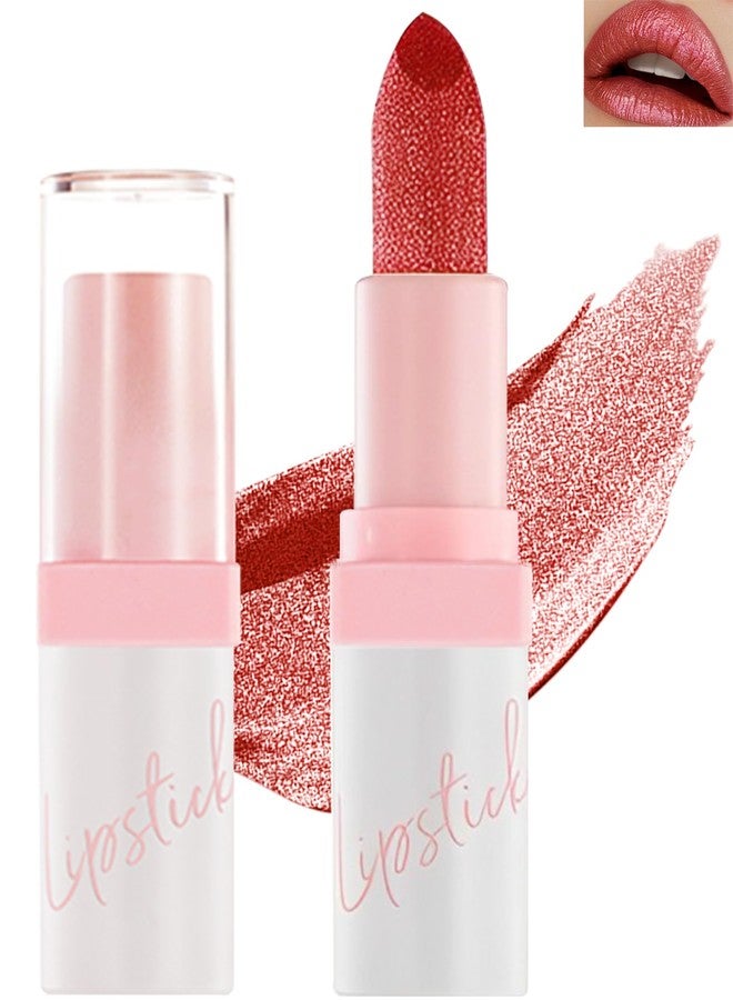 LYSdefeu Glitter Matte Lipstick,Long Lasting Waterproof Shine Lip Gloss,Diamond Metallic Sparkling High Pigment Non-Stick Lip stain Tint,Full-Coverage Lip Balm Lip Makeup,Mother's Day Gift for Women Girl-04 - Image 1