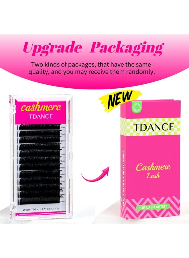 TDance Cashmere Lash Extensions Super Matte Black Classic Lash Extensions 0.05Mm Thickness D Curl 14-19Mm Individual Volume Lash Extensions For Professional Salon Use(0.05-D,14-19Mm) - Image 2