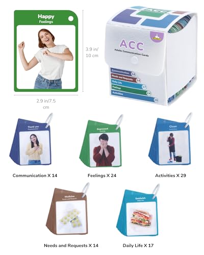 CHEFAN Adult Communication Cards 98 PCS Flash Cards Non Verbal Speech Therapy Communication Daily Life Needs and Requests Feelings and Activities ESL Teaching Materials for Adults - Image 5