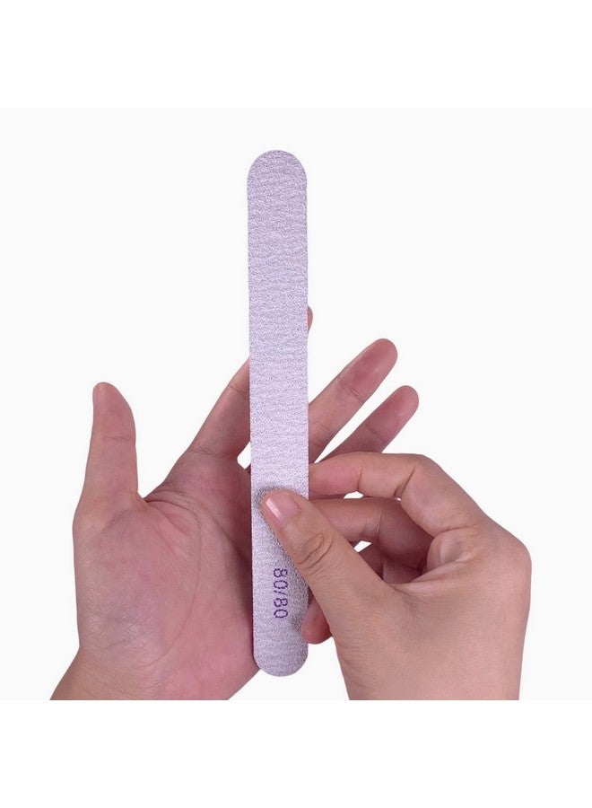 GigaGround 80/80 Grit Nail Files (50 Pcs), Emery Boards For Acrylic Nails And Gel Nails, Coarse Nail File Double Sided 80 Grits Emory Professional Nail Filers Pack Reusable Washable Manicure Gray - Image 2