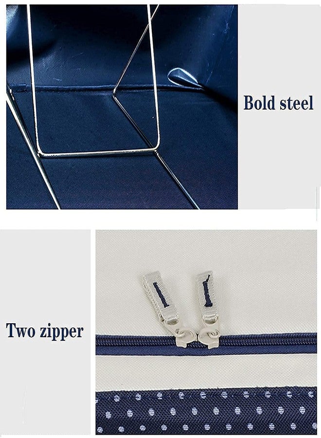 BRUSHFINCH Clothes Storage Bag Steel frame Double Opening Zipped with Window Folding-Under Bed Closet Storage Bag Wardrobe Storage Organizer for Clothes,Bed,Blankets,Bedding,Pillow (Multi, 66 Liter) - Image 2