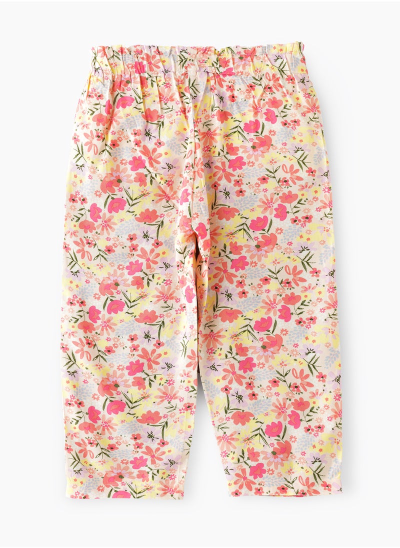 Jelliene Breezy Blooms: Girls' Flowy Viscose Pants Stylish Comfort & Springtime Flair  - Image 2