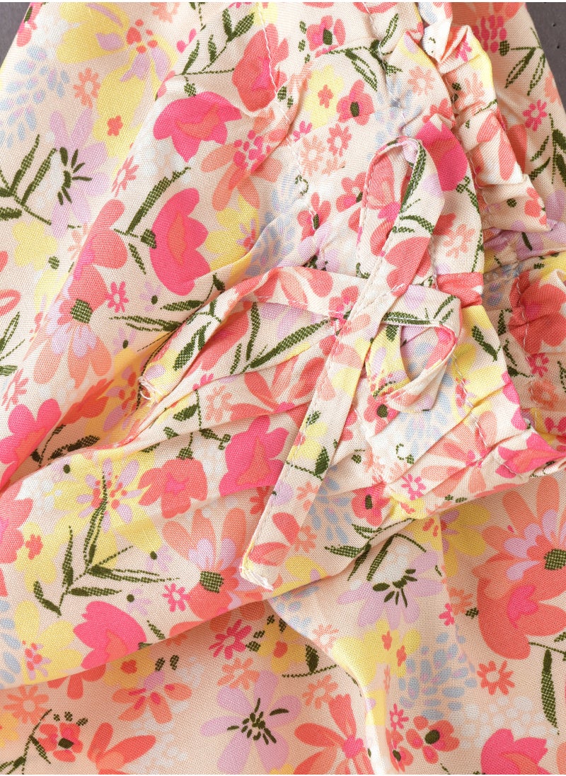 Jelliene Breezy Blooms: Girls' Flowy Viscose Pants Stylish Comfort & Springtime Flair  - Image 4