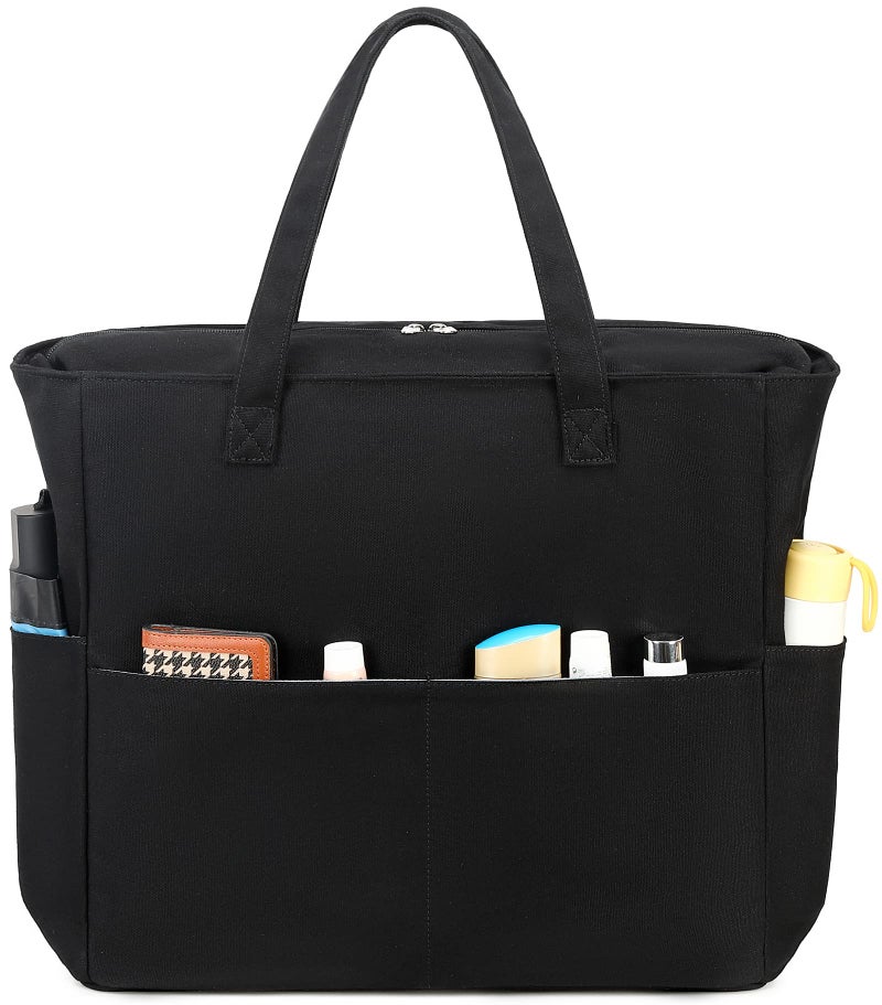 LEDAOU Beach Bag Waterproof Sandproof Women Tote Bag Pool Bag with Zipper for Gym Grocery Travel with Wet Pocket - Image 2