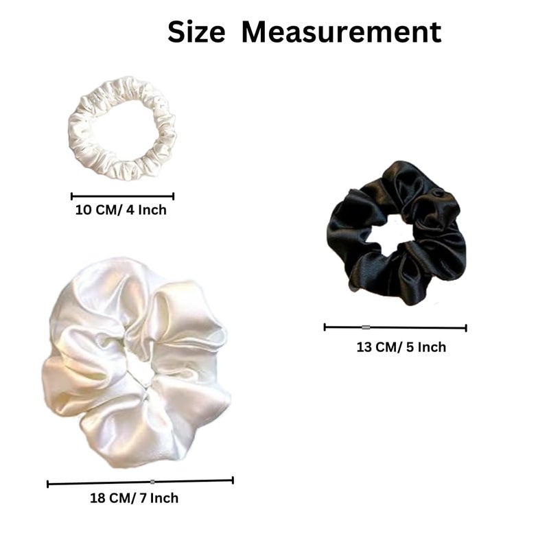 Generic 6 Pcs Luxury Satin Hair Scrunchies for WomenGirls Smooth Glossy Silk Ties with Soft Elastic NonDamaging Stylish Stretchable Ponytail Holders Chic Elegant Luxe Hair Accessories for a Trendy Look 6BLWHDISI  - Image 3