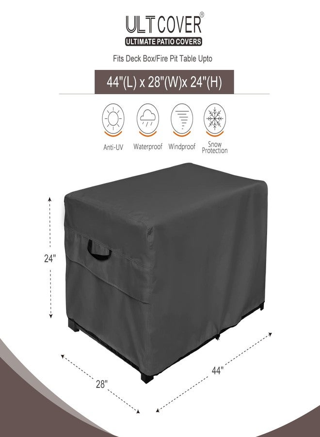 ULTCOVER Patio Deck Box Storage Bench Cover - Waterproof Outdoor Rectangular Fire Pit Table Covers 44 x 28 inch, Black - Image 2