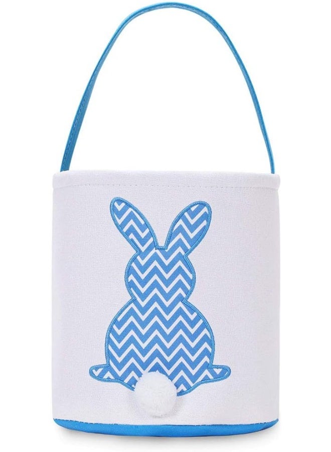 MONOBLANKS Easter Bunny Basket Bags for Canvas Cotton Carrying Gift and Eggs Hunt Bag - Image 1