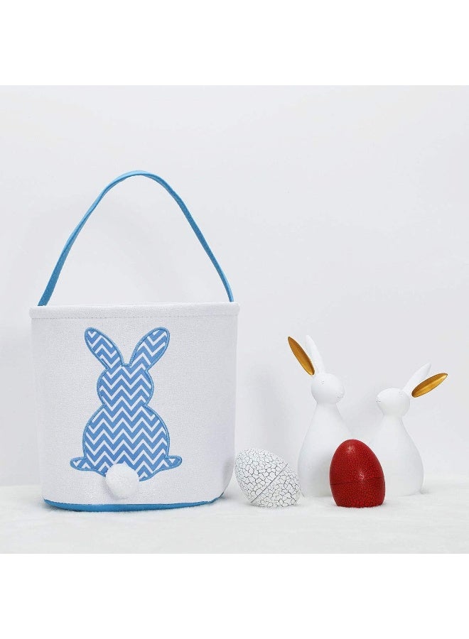MONOBLANKS Easter Bunny Basket Bags for Canvas Cotton Carrying Gift and Eggs Hunt Bag - Image 3