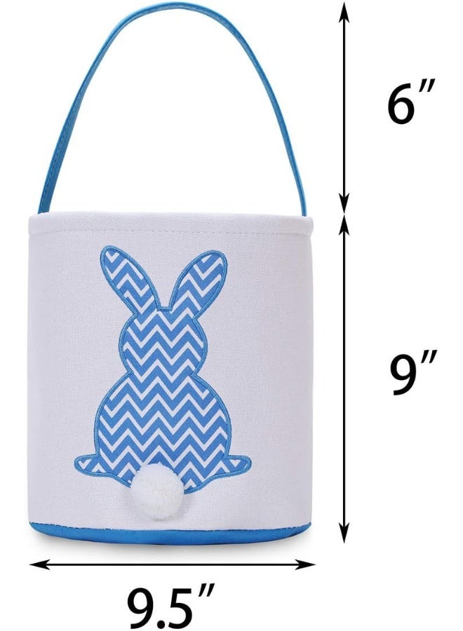 MONOBLANKS Easter Bunny Basket Bags for Canvas Cotton Carrying Gift and Eggs Hunt Bag - Image 5