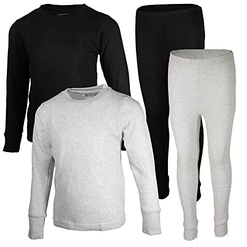BROOKLYN VERTICAL Boys 2-Pack Thermal Waffle Active Base Layer Sets| Long Sleeve Shirt and Pants (Combo E, 7) - Image 1