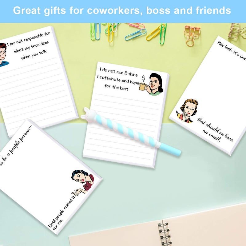 Fancy Land Funny Notepads Novelty Memo Pads for Women Holiday Office Supplies Teacher Nurse Gift Favors 4Pcs - Image 4