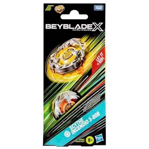 BeyBlade BEY BLADE X Scythe Incendio 3-80B Booster Pack Set with Stamina Type Right-Spinning Top; Battling Top Toys for 8 Year Old Boys and Girls - Image 3