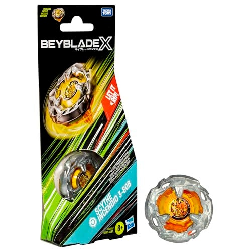 BeyBlade BEY BLADE X Scythe Incendio 3-80B Booster Pack Set with Stamina Type Right-Spinning Top; Battling Top Toys for 8 Year Old Boys and Girls - Image 1