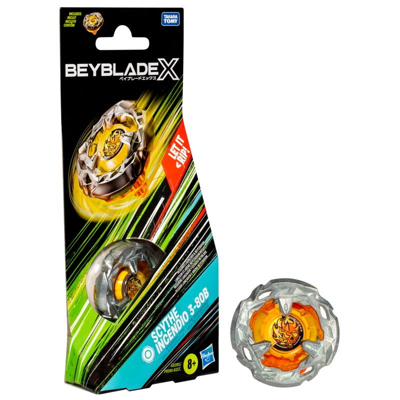 BeyBlade BEY BLADE X Scythe Incendio 3-80B Booster Pack Set with Stamina Type Right-Spinning Top; Battling Top Toys for 8 Year Old Boys and Girls - Image 5