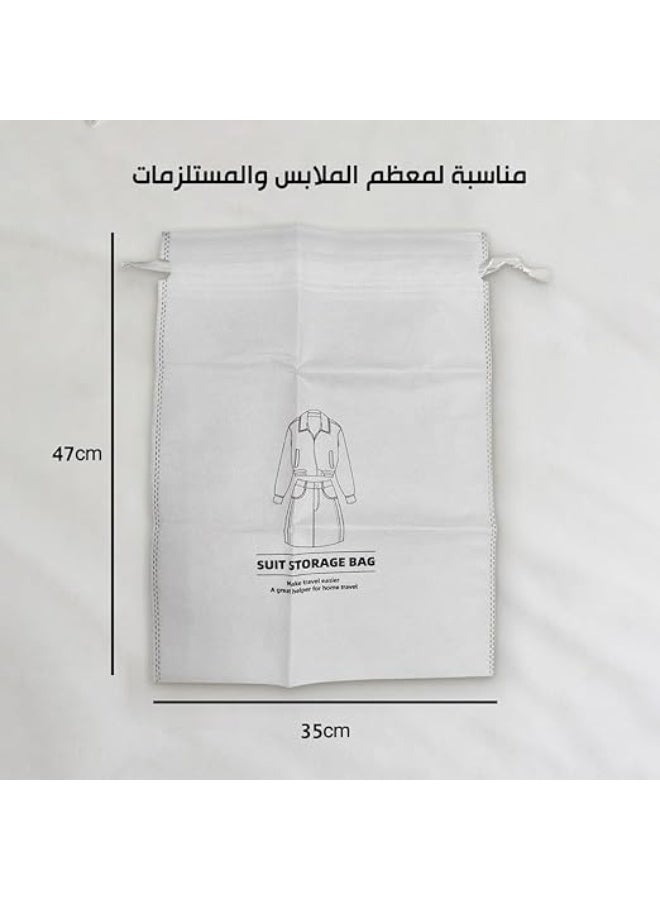 Clothes Storage Bag with Drawstring | Portable Garment Organizer for Suits, Jackets & Dresses | Foldable, Dustproof & Breathable for Home & Travel - Image 4