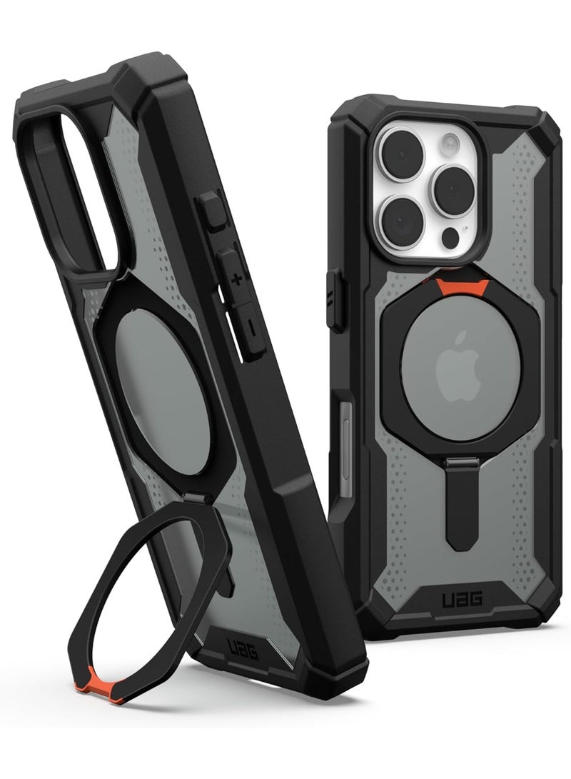 Urban Armor Gear UAG Plasma XTE MagSafe for iPhone 16 PRO Case Cover [20 Feet Drop tested] with Kickstand - Black | Orange  - Image 1