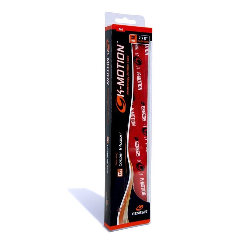 Genesis K-Motion Tape with Copper Infuzion- Red Pre-Cut Pack - Image 5