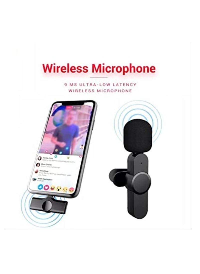 2-in-1 Wireless Lavalier Microphone for iPhone & Type-C – Plug and Play, Portable Audio/Video Recording Mic for YouTube, Live Stream, Vlog, Interview, Laptops, PC