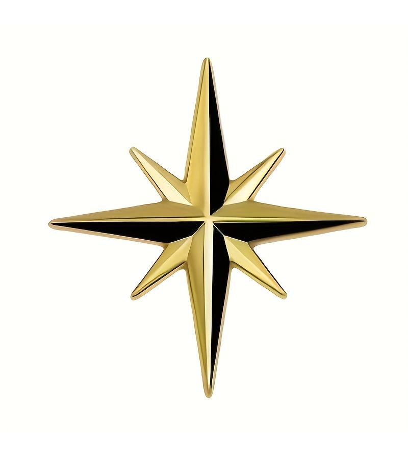 النجم الشمالي ثلاثي الأبعاد المجسم الفضي المعدني المزخرف لشعار السيارة، لوح الجناح الجانبي الموجه، شعار النجمة الخلفية - Image 5