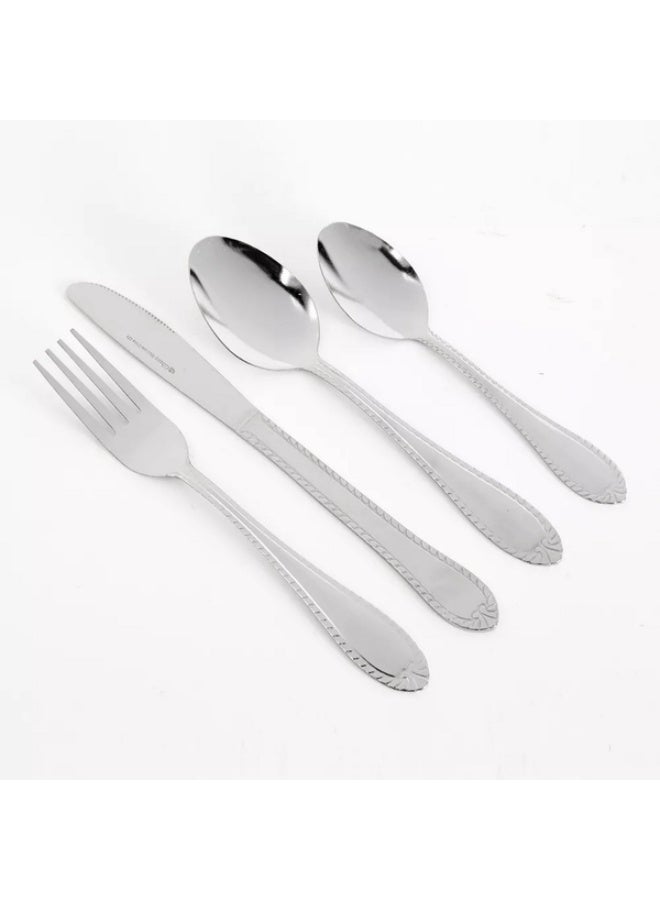 GIBSON 24-Piece New Wilmington Stainless Steel Flatware Set Silver - Image 1