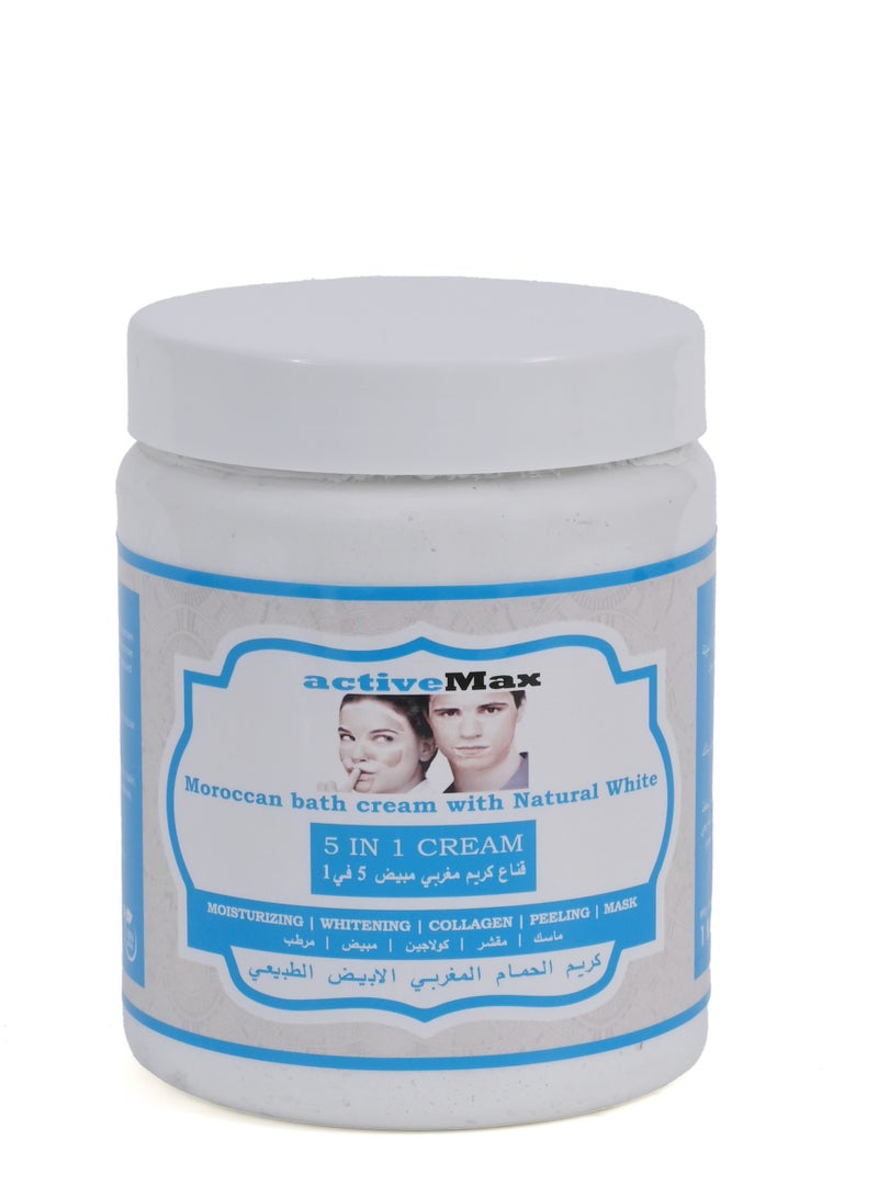 active max Moroccan Whitening and Peeling Bath Cream 5 in 1 Natural White  1 Kg - Image 1