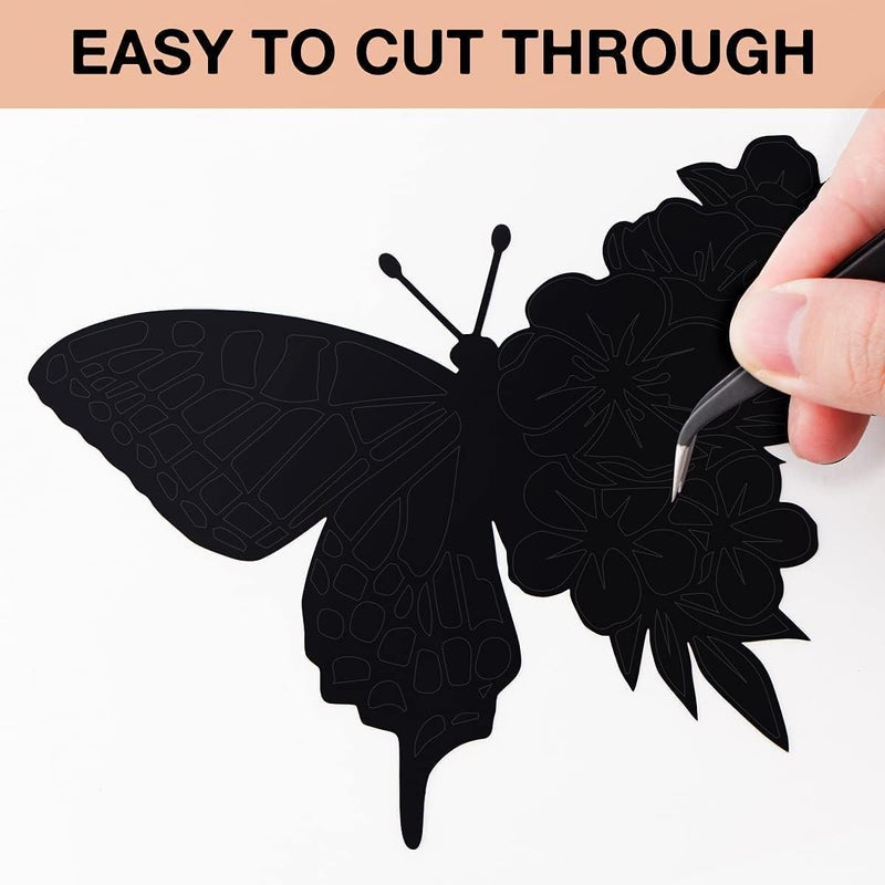 HTVRONT Adhesive Vinyl Roll for Cricut, Silhouette, Cameo Cutters, Signs, Scrapbooking, Craft, Die Cutters (Glossy Black,12in x 40ft) - Image 3