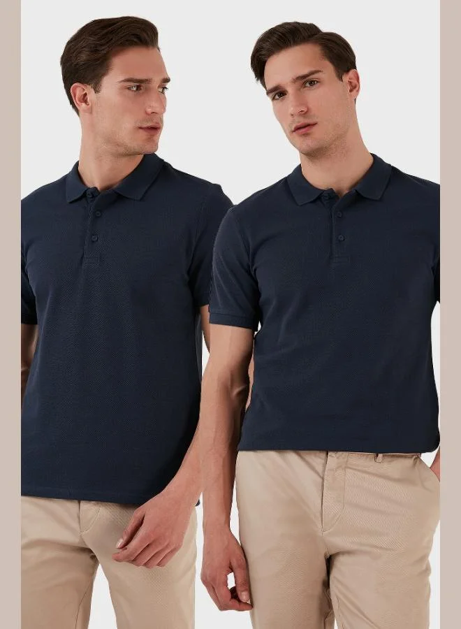 Buratti Cotton Regular Fit Buttoned 2-Pack Polo Collar T-Shirt Men's Polo Collar T-Shirt 5902127S2