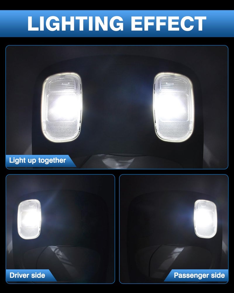 TOP-MAX Overhead Console Dome Light Replacement LED Interior Roof Map Reading Lamp for 2002-2010 Dodge Ram 1500 2500 3500 4500 5500, Replaces 1DK78BD1AA, 1DK78TL2AA - Image 5