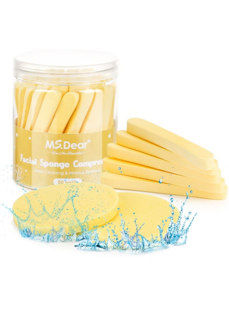 50-Piece Cellulose Cleaning Sponge Set Facial cleaning Sponge Compression Make Up Removal - Image 1