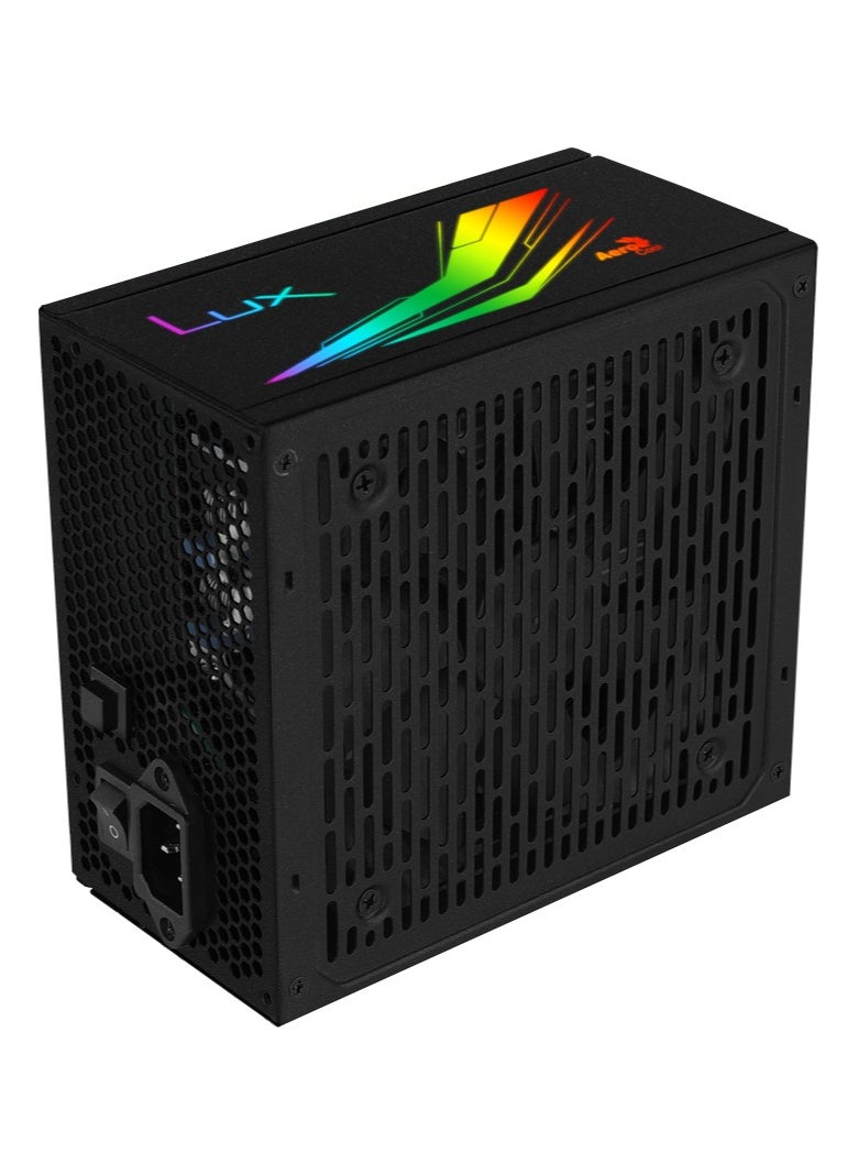 إيروكول وحدة إمداد الطاقة AeroCool LUX RGB 650W، 80Plus Bronze معتمدة بكفاءة تصل إلى 88%+، 3 تأثيرات إضاءة محددة مسبقًا، متوافقة مع RGB القابل للتحكم باستخدام +5V موصل RGB قابل للعنونة  - Image 3