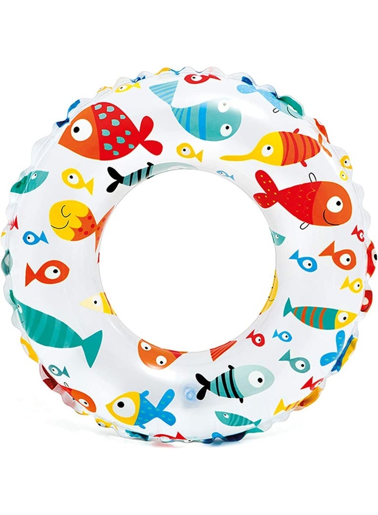 INTEX 59241NP-Lively Print Inflatable Swim Ring 61cm/24", Coral Reef Fish - Image 1