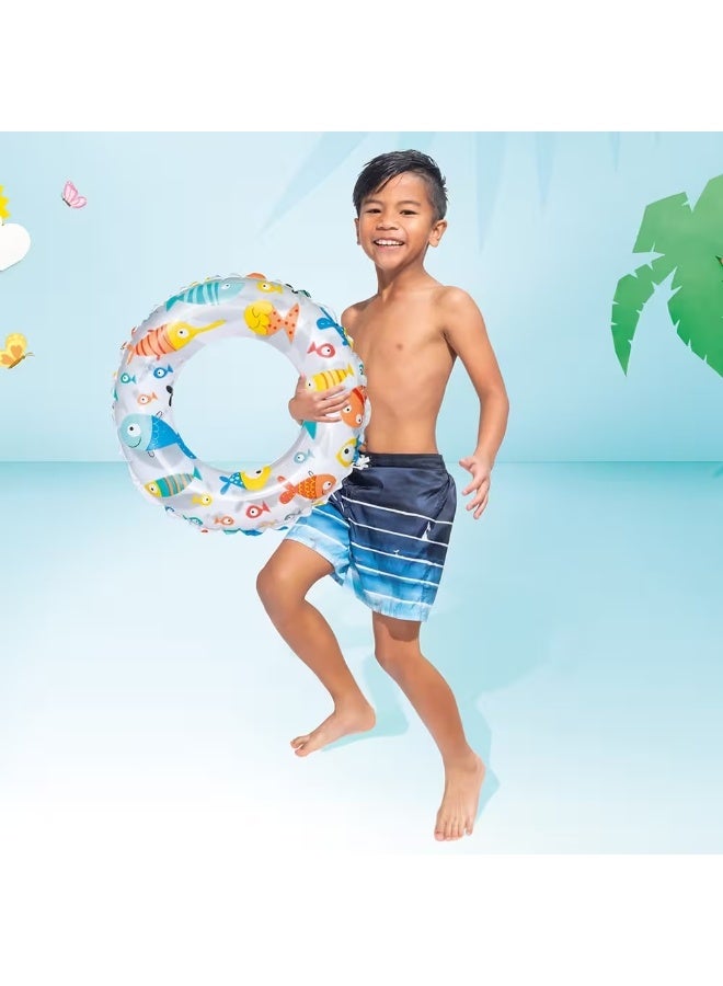 INTEX 59241NP-Lively Print Inflatable Swim Ring 61cm/24", Coral Reef Fish - Image 2
