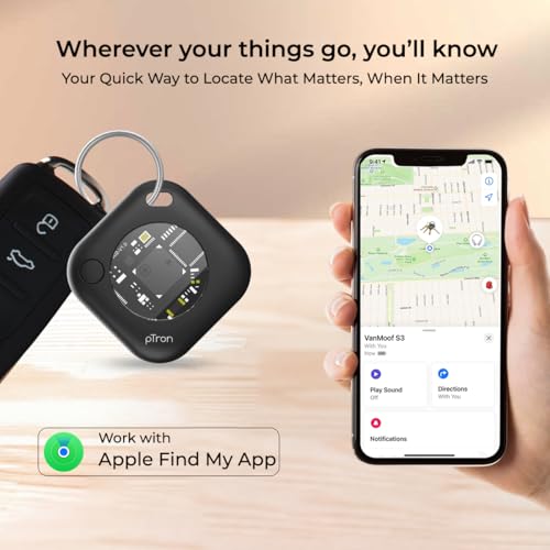 pTron TagNet X1 for iPhone/iOS Users, Works with Apple Find My Network, MFi, Anti-Lost & Loud 80dB Buzzer Alert, No SIM Needed, Item Finder for Keys, Wallets, Bags, 1-Year Battery (Black) - Image 2